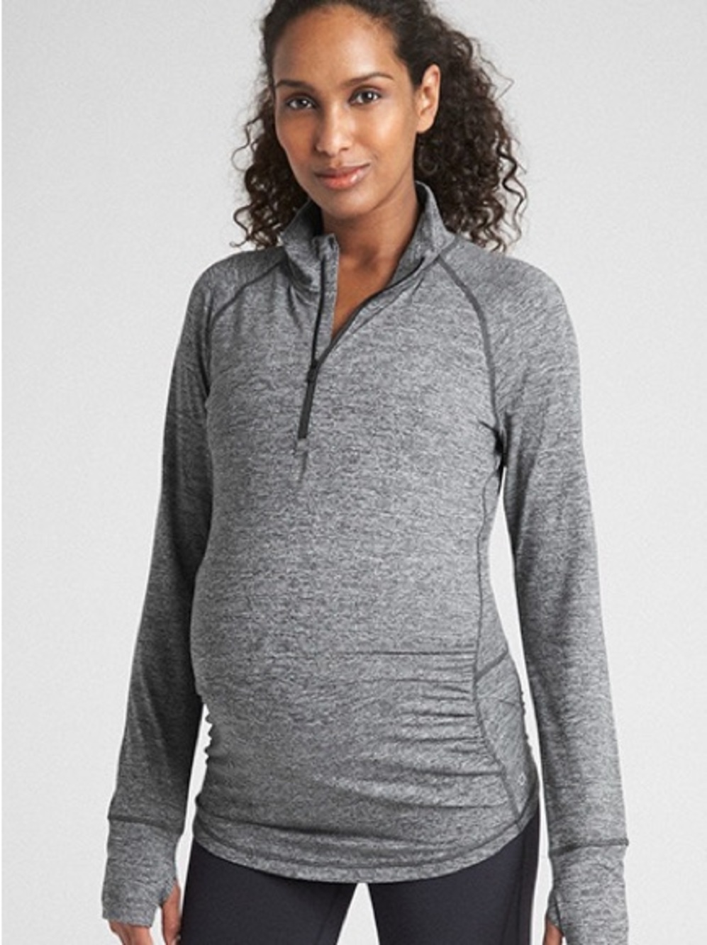 GAP Maternity Quarter-Zip Pullover, Gapfit, Soft, Large
